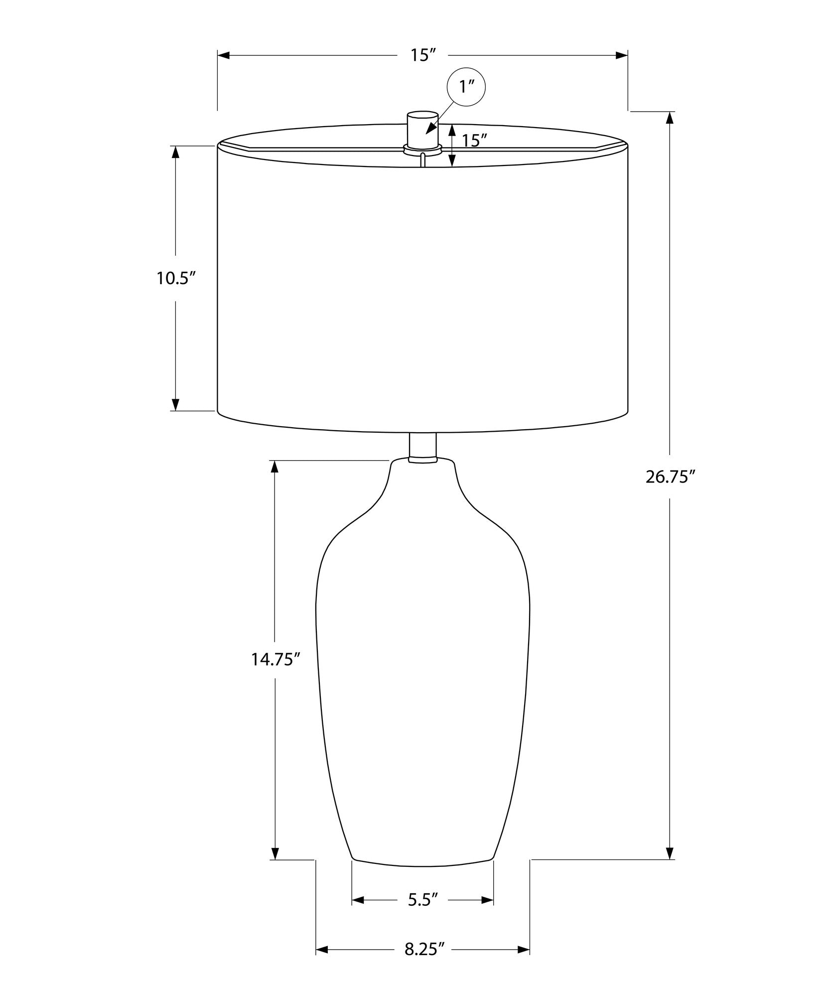 27" Gray Ceramic Urn Table Lamp With Beige Drum Shade