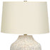 26" Cream Ceramic Round Table Lamp With Cream Empire Shade