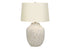 26" Cream Ceramic Round Table Lamp With Cream Empire Shade