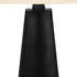 27" Black Geometric Table Lamp With Beige Drum Shade