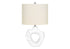 25" Cream Novelty Table Lamp With Cream Drum Shade