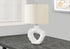 25" Cream Novelty Table Lamp With Cream Drum Shade