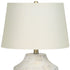 20" Cream Concrete Urn Table Lamp With Cream Empire Shade