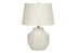 20" Cream Concrete Urn Table Lamp With Cream Empire Shade