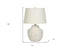 20" Cream Concrete Urn Table Lamp With Cream Empire Shade