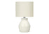 17" Cream Ceramic Geometric Table Lamp With Cream Drum Shade