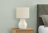 17" Cream Ceramic Geometric Table Lamp With Cream Drum Shade