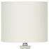 17" Cream Ceramic Round Table Lamp With Cream Drum Shade