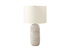 28" Cream Geometric Table Lamp With Cream Drum Shade