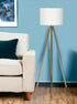 63" Matte Gold Floor Lamp with Cream Drum Shade