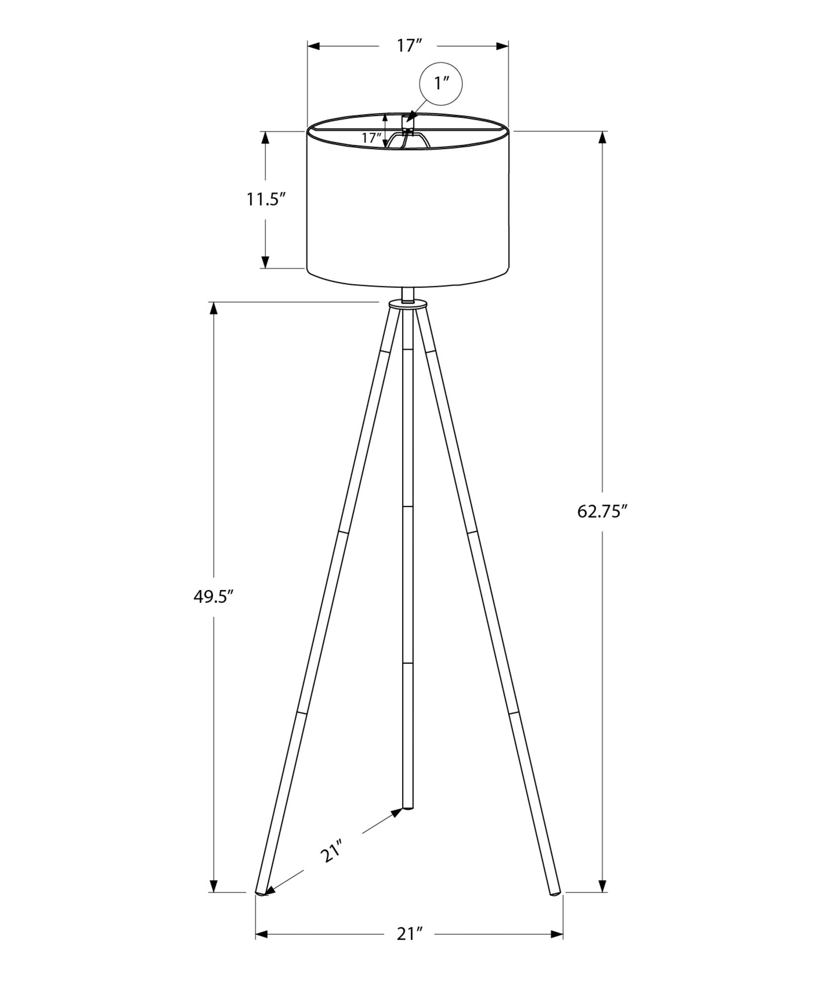 63" Matte Gold Floor Lamp with Cream Drum Shade