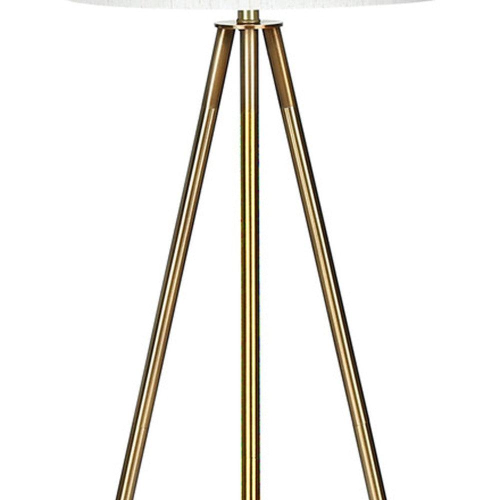 63" Matte Gold Floor Lamp with Cream Drum Shade