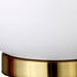 14" Gold and White Ceramic Urn Table Lamp With White Drum Shade