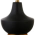 14" Black and Gold Ceramic Urn Table Lamp With White Drum Shade