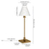 28" Brass Metal Candlestick Table Lamp With White Cone Shade