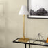 28" Brass Metal Candlestick Table Lamp With White Cone Shade