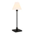 28" Black Metal Candlestick Table Lamp With White Cone Shade