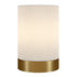 9" Brass Metal Cylinder Bedside Table Lamp With White Drum Shade