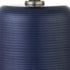 15" Blue and Silver Ceramic Cylinder Table Lamp With White Drum Shade