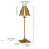 28" Gold Metal Candlestick Table Lamp With Brass Cone Shade