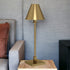 28" Gold Metal Candlestick Table Lamp With Brass Cone Shade