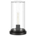 13" Black Metal Table Lamp With Clear Drum Shade