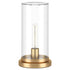 13" Gold Metal Table Lamp With Clear Drum Shade