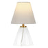 14" Clear Glass Cylinder Table Lamp With White Drum Shade