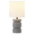 14" Gray Concrete Geometric Table Lamp With White Drum Shade