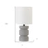 14" Gray Concrete Geometric Table Lamp With White Drum Shade