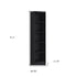 71" Black Five Tier Bookcase with Two doors