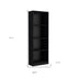 71" Black Five Tier Bookcase