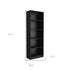 71" Black Five Tier Bookcase