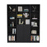 71" Black Five Tier Bookcase with Two doors