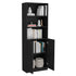 71" Black Five Tier Bookcase with Four doors