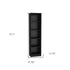 71" Black Five Tier Bookcase with Four Doors