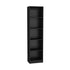 71" Black Five Tier Bookcase with Two Doors