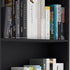 71" Black Four Tier Bookcase with Two Doors