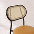 27" Yellow And Black Faux Leather And Metal Counter Height Bar Chair