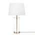 23" Clear Metal Cylinder USB Table Lamp With White Empire Shade