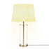 23" Clear Metal Cylinder USB Table Lamp With White Empire Shade