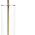 23" Clear Metal Cylinder USB Table Lamp With White Empire Shade