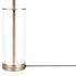 23" Clear Metal Cylinder USB Table Lamp With White Empire Shade