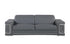 89" Gray Leather Sofa With Silver Legs