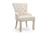 24" Beige Fabric Tufted Arm Chair