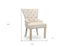 24" Beige Fabric Tufted Arm Chair