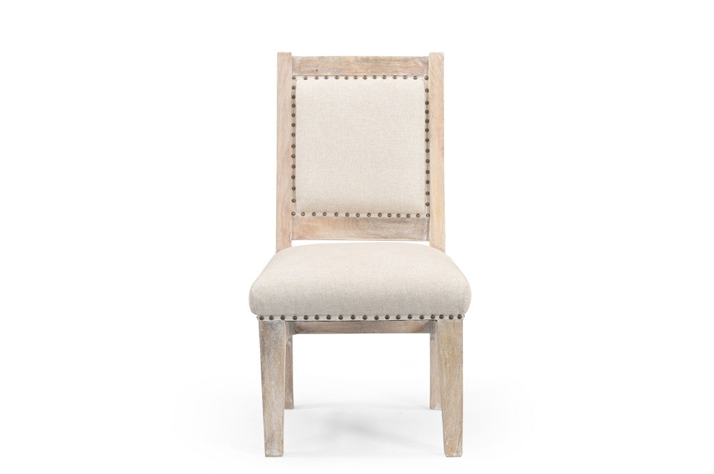 20" Beige Fabric Side Chair