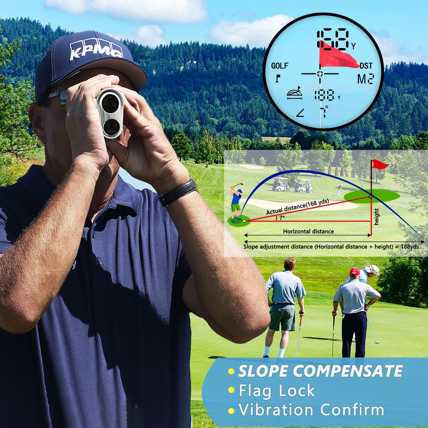 1200-Yard Golf Rangefinder with Slope & Funny Embroidered Towel