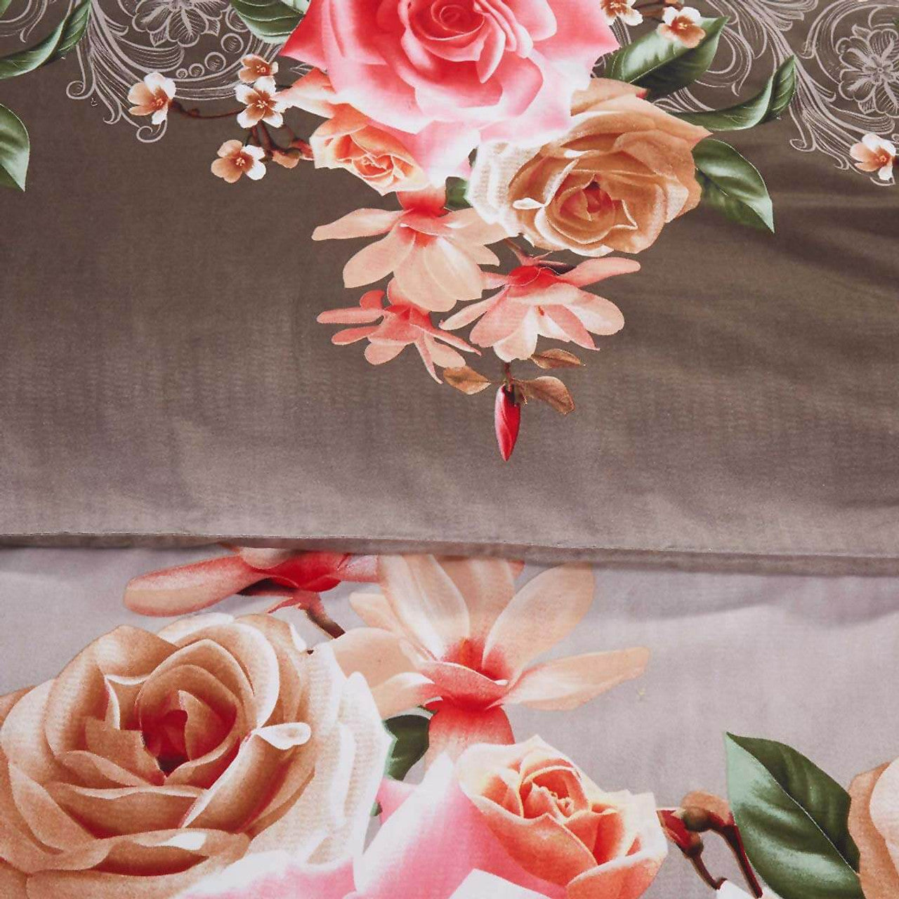 Duvet Cover Set, King Size Floral Bedding, Dolce Mela - Rose Medley DM708K