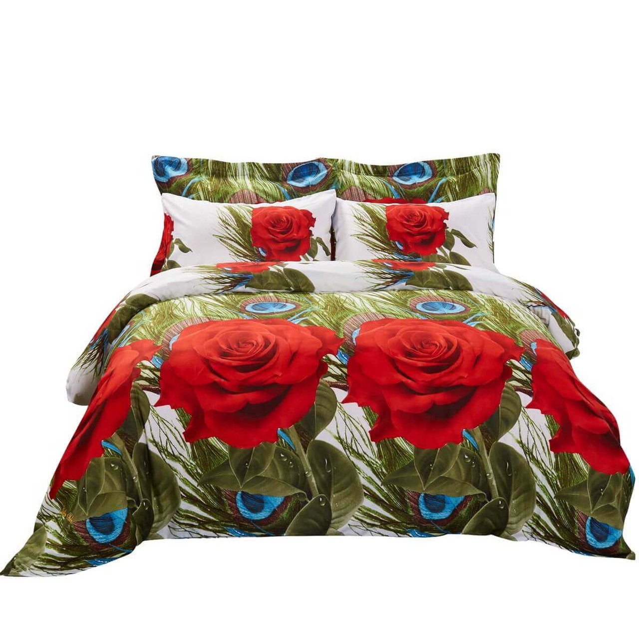 Duvet Cover Set, Queen size Floral Bedding, Dolce Mela - Romeo DM711Q